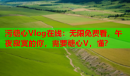 污糖心Vlog在线：无限免费看，午夜寂寞的你，需要糖心V，懂？