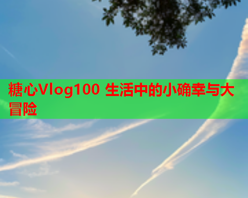 糖心Vlog100 生活中的小确幸与大冒险